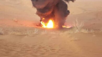 صورة مأرب اليمنية على صفيح ساخن .. مسلحون  يفجرون أنبوب النفط الخام الذي يربط بين حقول صافر وحقل جنة