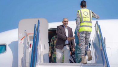 صورة بعد جولة خارجية.. عودة الرئيس الزُبيدي إلى العاصمة عدن
