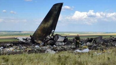 صورة تحطم طائرة عسكرية روسية وعلى متنها أسرى حرب أوكرانيون