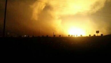 صورة وسائل إعلام حوثية: غارات أمريكية بريطانية على صنعاء 