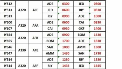 صورة جدول رحلات الطيران السبت 9 مارس