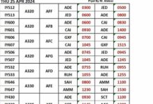 صورة جدول رحلات الطيران غداً الخميس 25 أبريل